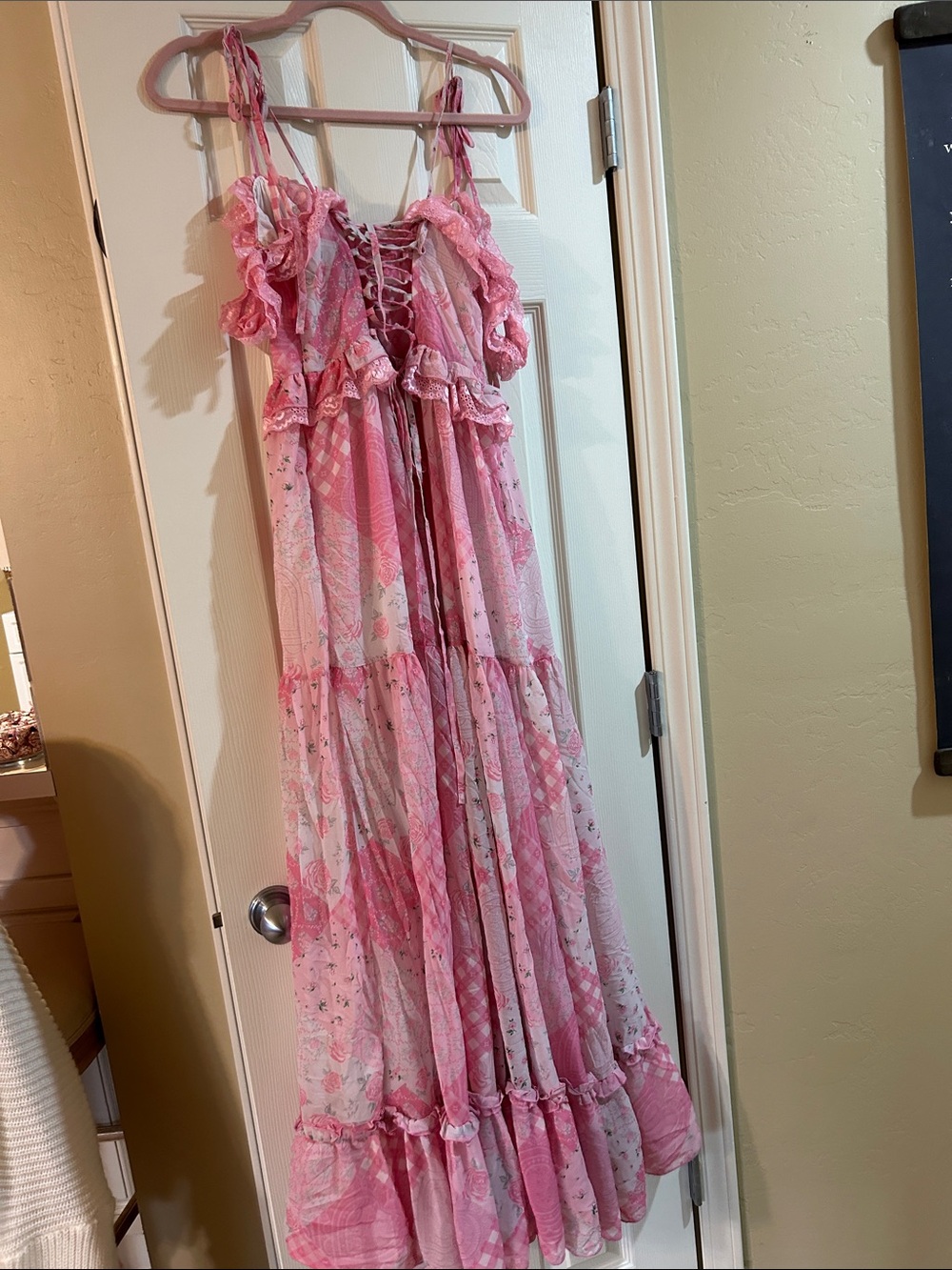 Sugar Thrillz Pink Maxi Floral Dress with Flaw S - Picture 4 of 5